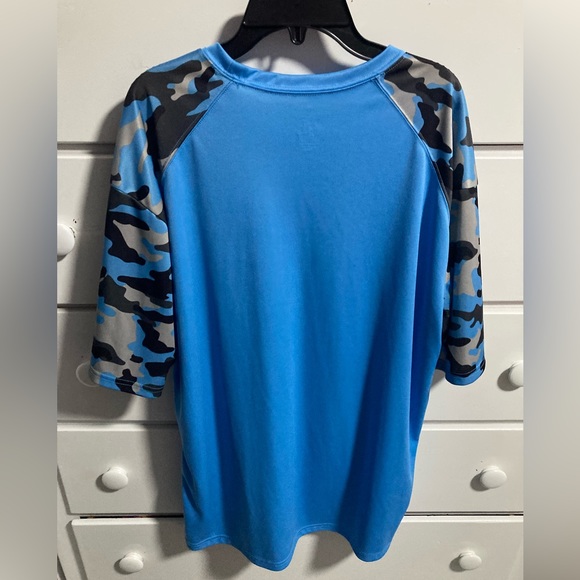 Badger Sport Men's Tshirt Camo Sport Blue Short Sleeve Size Large - Picture 2 of 7